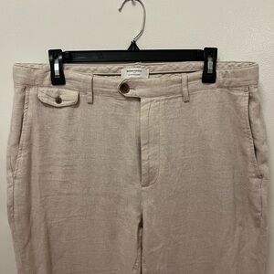 Banana Republic Light Tan “Slim-Straight” Men’s 34x30 Linen Pants